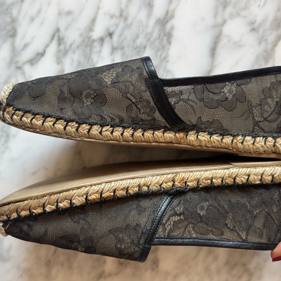 Valentino Garavani Black Lace Espadrilles - Picture 2 of 4